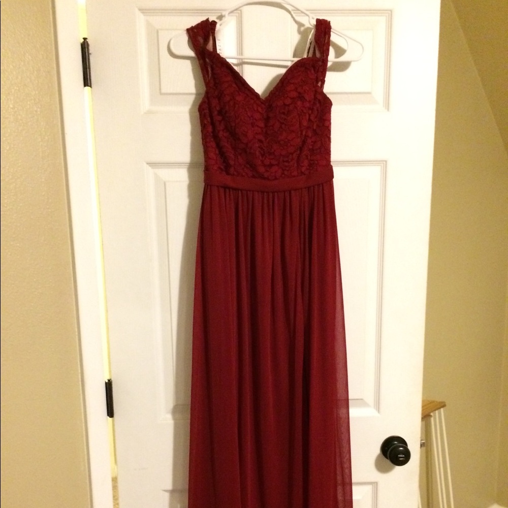 Azazie Lea Burgundy Bridesmaids Dress